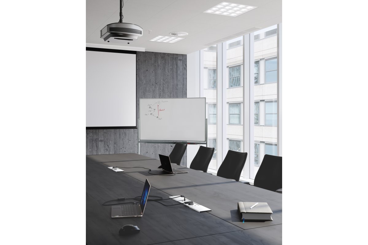 Câble d'extension encastré pour bureau PRESTINO, 2x prise française, USB A+C, RJ45, HDMI, câble 1,5m, argent 1208958675