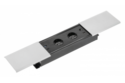 Câble d'extension de bureau encastré PRESTINO, 2x prise schuko, USB A+C, RJ45, HDMI, câble 1.5m, argent 1208958676