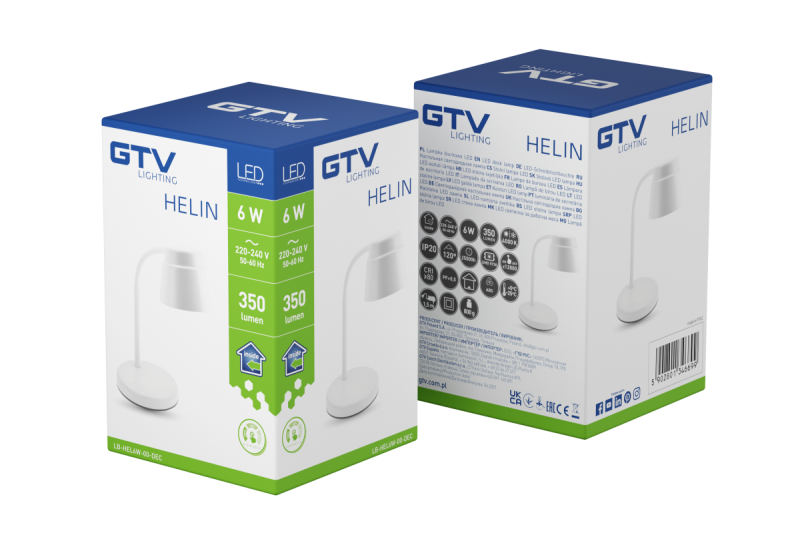 Decor Lampe de bureau Helin 6W 350lm AC220-240V 3-CCT PF> 0,5 RA>80 blanc 1208962490