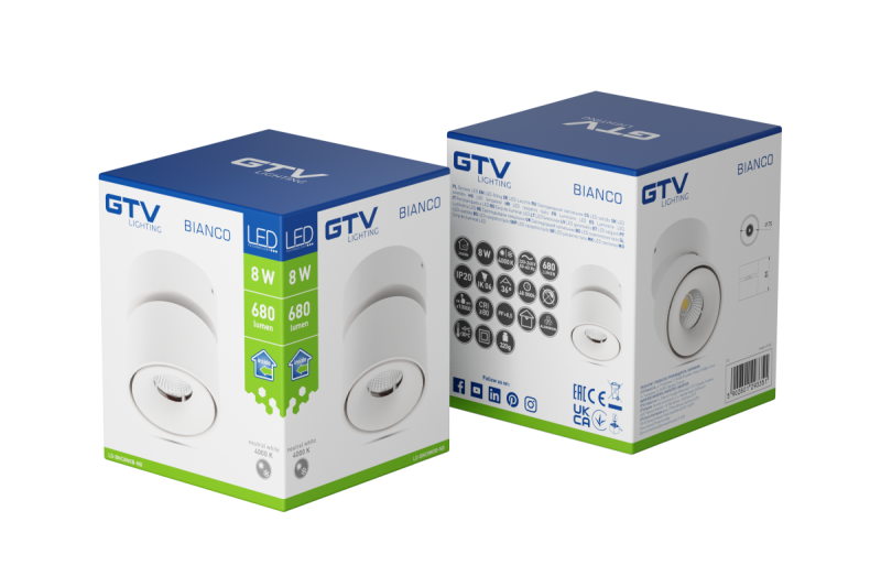 Decor Luminaire LED BIANCO 8W 680lm AC220-240V 50/60 Hz PF>0 9 Ra≥80 IP20 IK06 36° 4000K blanc rond. 1208962671