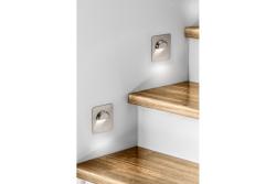 Decor Luminaire d'escalier à LED ESCADA KA DC12V avec couvercle carré transparent 0 8W 70lm 4000K câble inox 150cm.