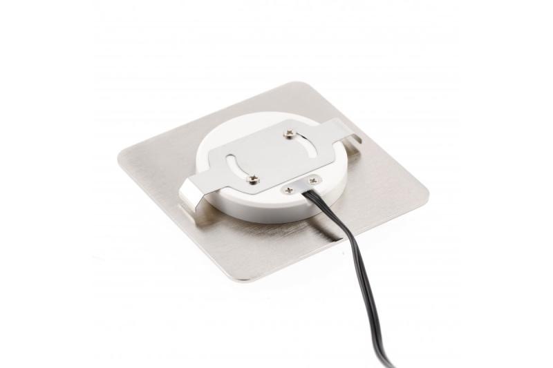 Decor Luminaire d'escalier à LED ESCADA KB DC12V, carré avec couvercle dépoli, 0,8W 70lm 4000K, câble inox de 150cm.