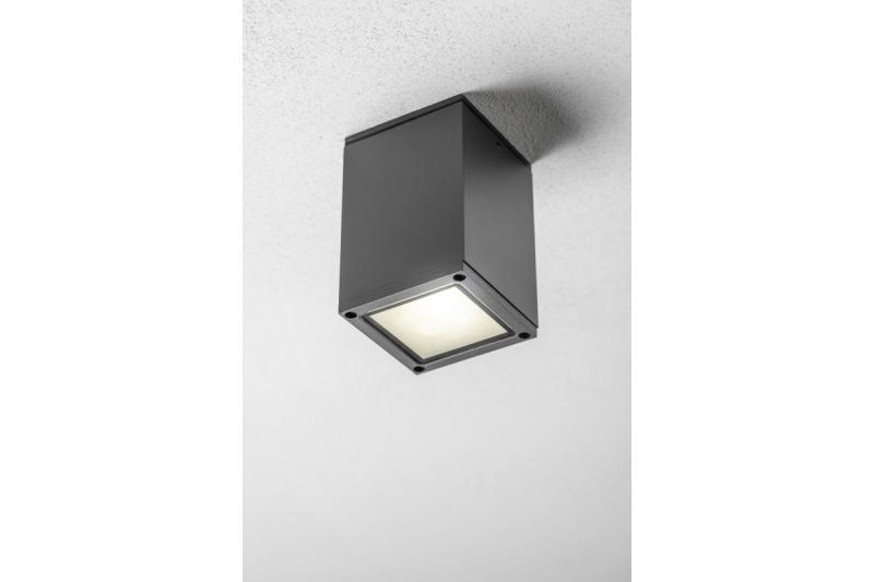 Decor Deckenleuchte LENTO Alum 100x130 IP54 max 35W quadratisch Graphit 1208963923