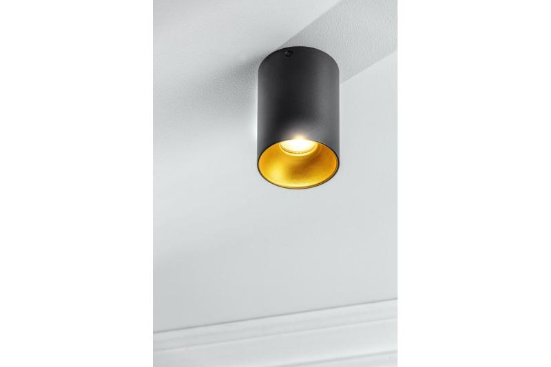Decor Deckenleuchte TENSA alum. 96x140 IP20 GU10 rund schwarz 1208964018