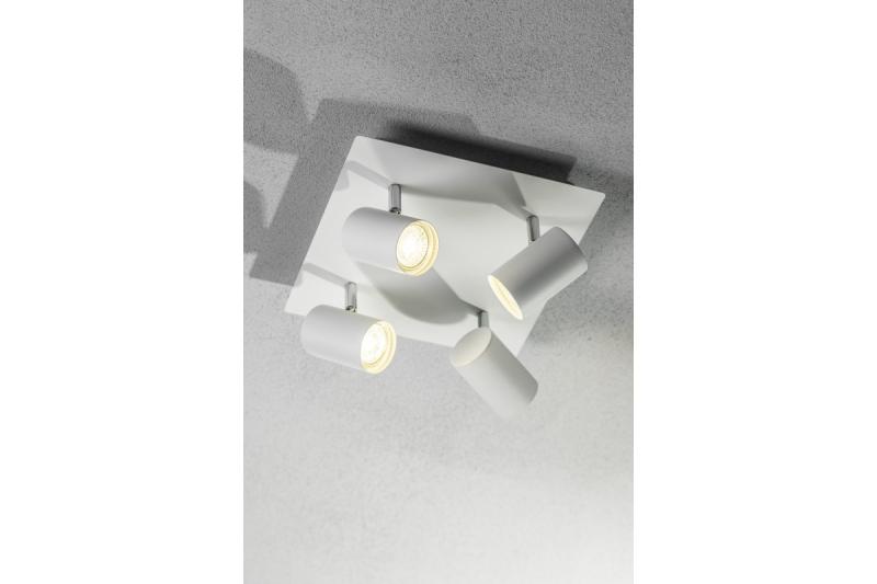 Decor Deckenleuchte VENETO IP20 max. 20W 4 x GU10 rund/quadratisch weiß 1208964045