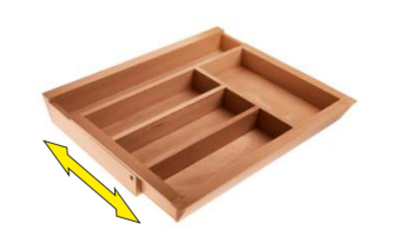 Decor Cutle Besteckkästen Verstellbares Einsatzstück für 400-600mm Schränke Farbe Buche 1208966289