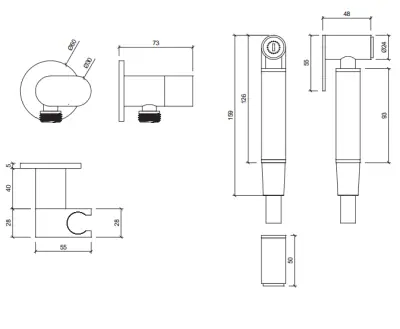 Set de douchette bidet Waterevolution Flow PVD or clair T1626WGE