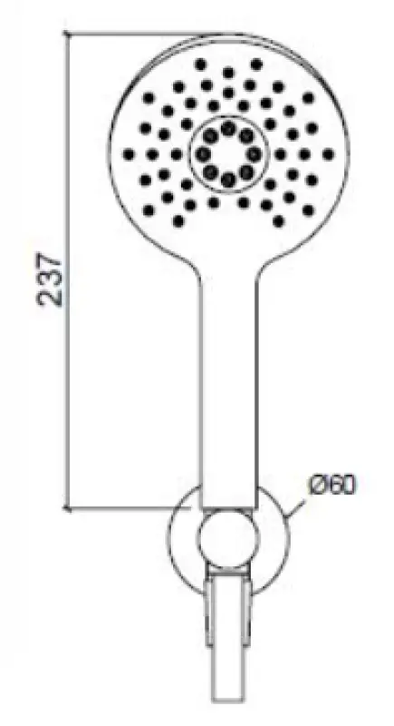 Waterevolution Flow runde Handbrause komplett mit Wandanschluss, Hellgold T1621RWGE