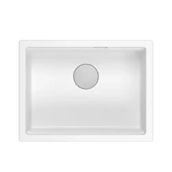 Quadri Newport II évier en granit blanc sous plan blanc 560x450 mm 1208966922