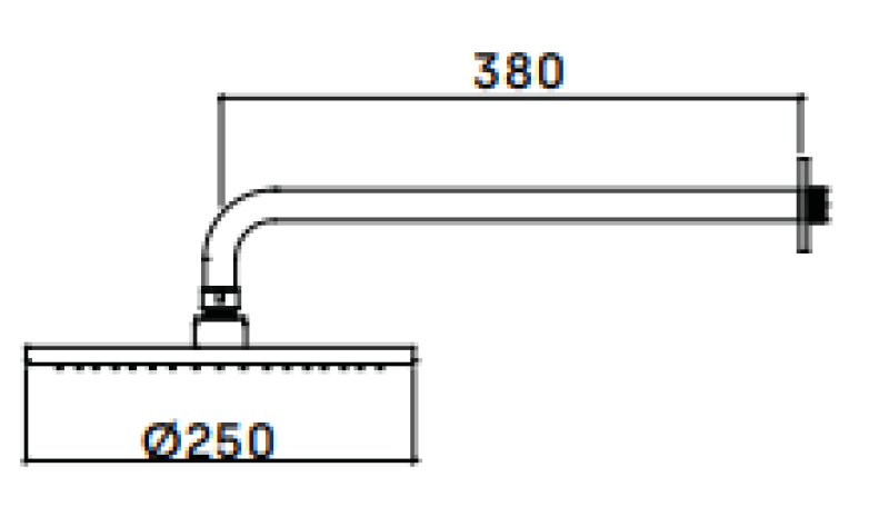 Waterevolution Flow Kopfdusche 250mm mit Wandanschluss PVD Gun Metal T164125GME