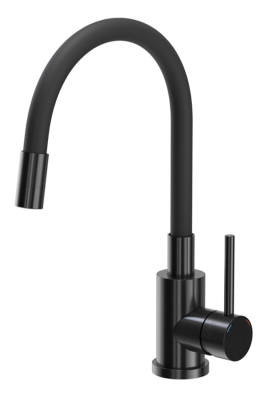 Quadri Dixton 40 ensemble avec évier en inox noir avec nano PVD 400x450 mm avec trou pour robinet et mitigeur de cuisine Quadri Bristol.