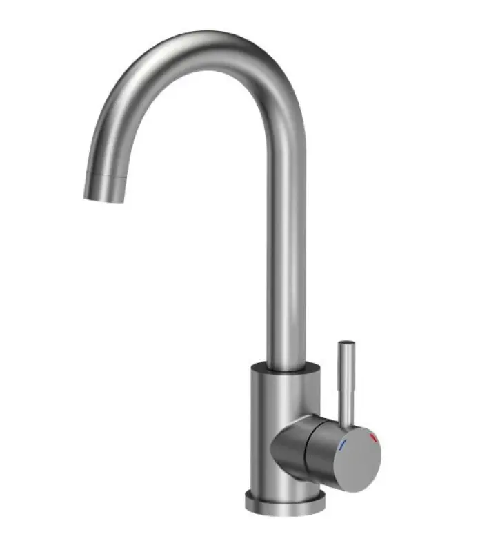 Quadri Dixton 50 Set Edelstahlspüle 500x450 mm mit Hahnloch, aufliegend und Coventry Küchenarmatur aus Edelstahl