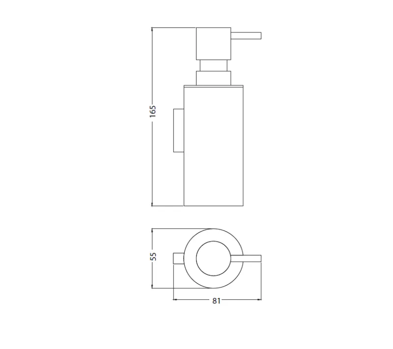 Waterevolution Deep hängender Seifenspender Gun Metal A226GME