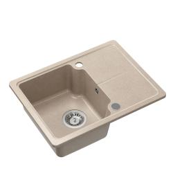 Quadri Kendal évier en granit beige sable 58x44cm avec égouttoir 1208967405