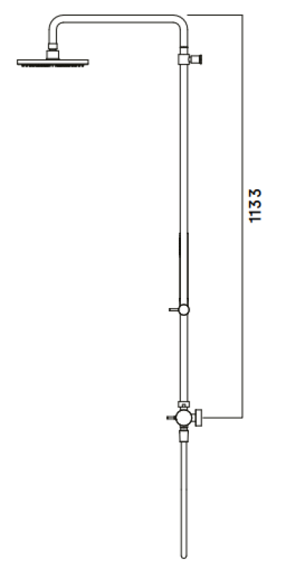 Waterrevolution Flow Duschkombination mit Regendusche PVD gebürstetes Kupfer 250mm T141N25CPE