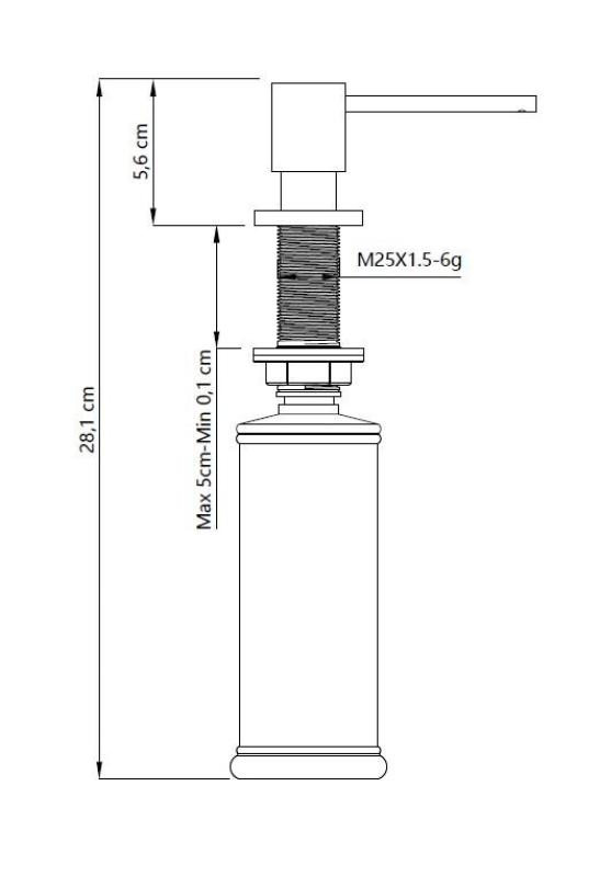 Quadri Luxor Einbau-Seifenspender schwarz von oben nachfüllbar 1208967509