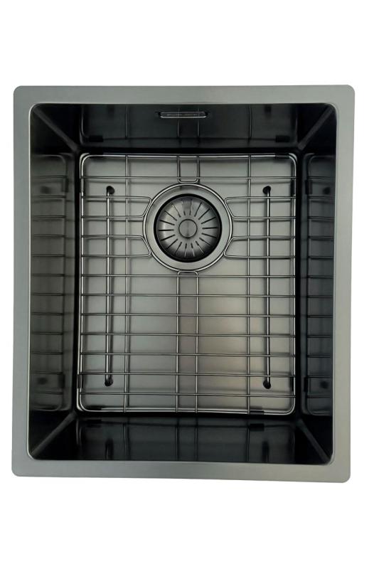 Évier Pure.Sink Prestige PVD gun metal 34x40cm rayon de 10mm encastré,à fleur,en surface PPG3440-61