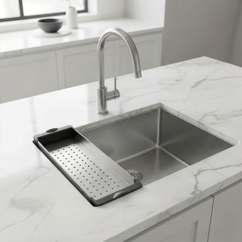Pure.Sink Exclusivo Bac d'appoint pour évier en acier inoxydable COL-SS