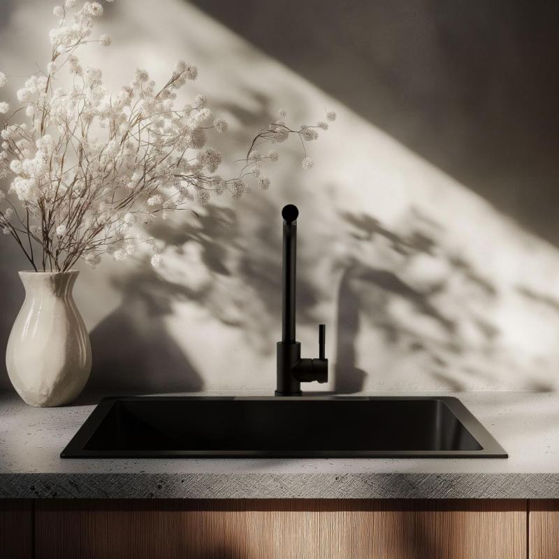 Pure.Sink Elite Steel Spark Küchenarmatur Matt Schwarz PS8040-10