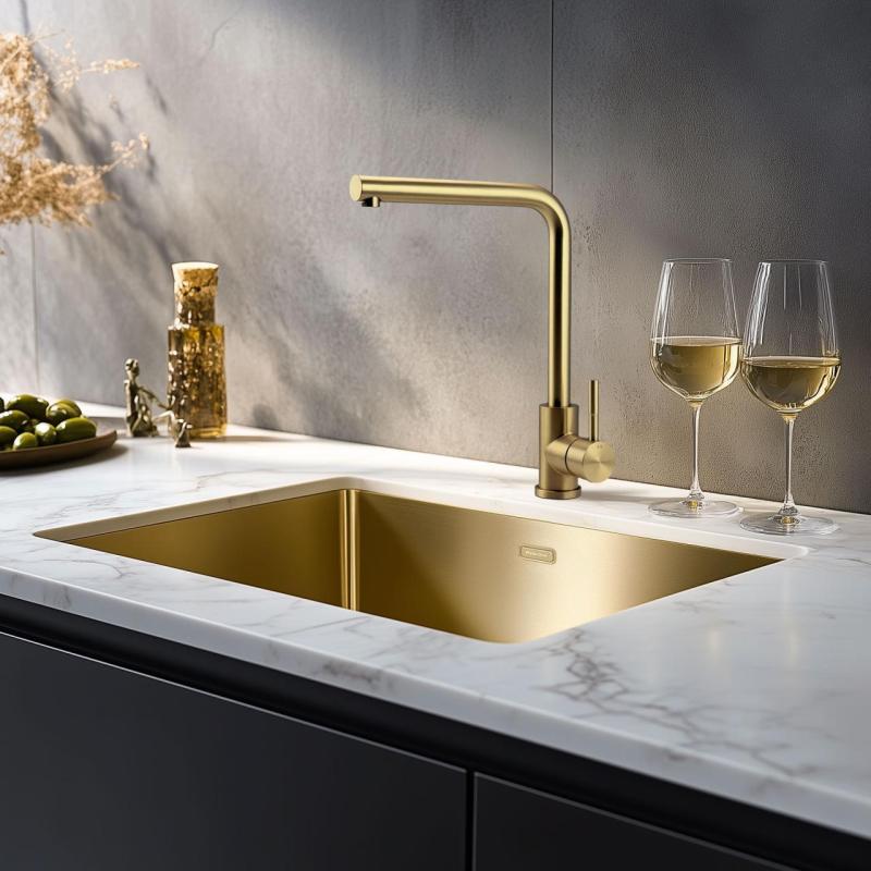 Pure.Sink Elite Steel Spark Küchenarmatur PVD gebürstetes Gold PS8040-60