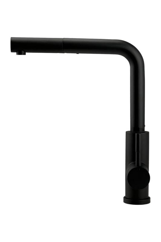 Pure.Sink Elite Steel Spark-S Küchenarmatur Mattschwarz mit ausziehbarem Auslauf PS8041-10