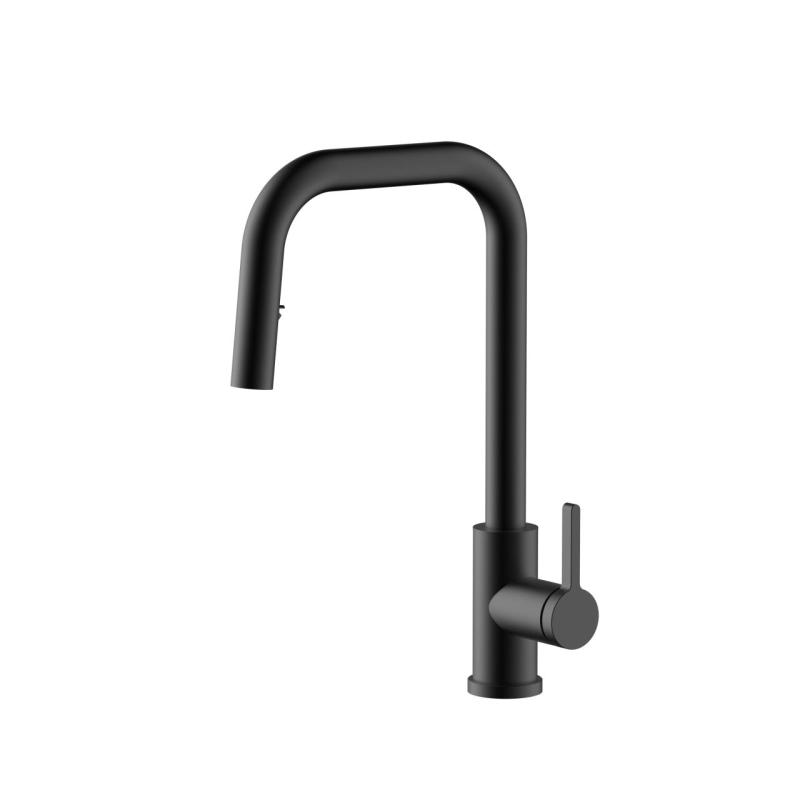 Pure.Sink Elite Steel Crystal-S Küchenarmatur Mattschwarz mit ausziehbarem Auslauf PS8050-10