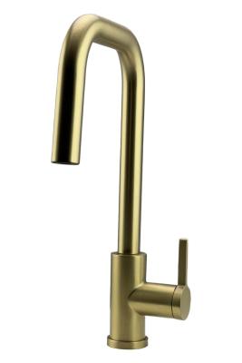 Robinet de cuisine Pure.Sink Elite Steel Crystal-S en PVD or brossé avec bec extensible PS8050-60