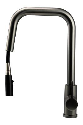 Robinet de cuisine Pure.Sink Elite Steel Crystal-S en acier PVD Gun metal avec bec extensible PS8050-61
