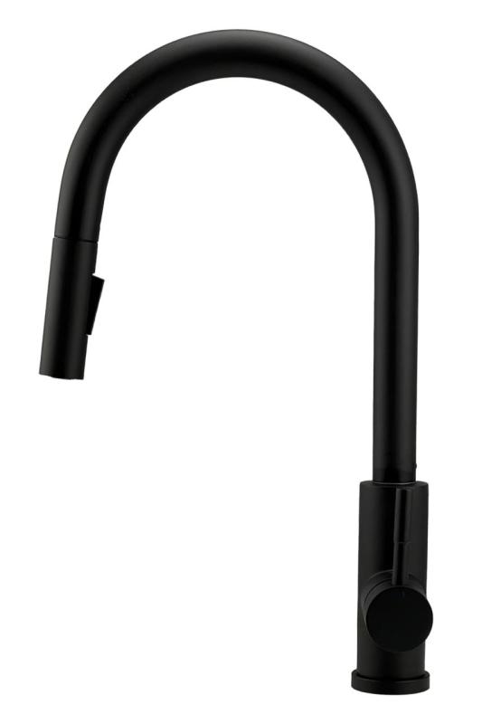 Pure.Sink Elite Steel Stream-S Küchenarmatur Matt Schwarz mit ausziehbarem Auslauf PS8045-10
