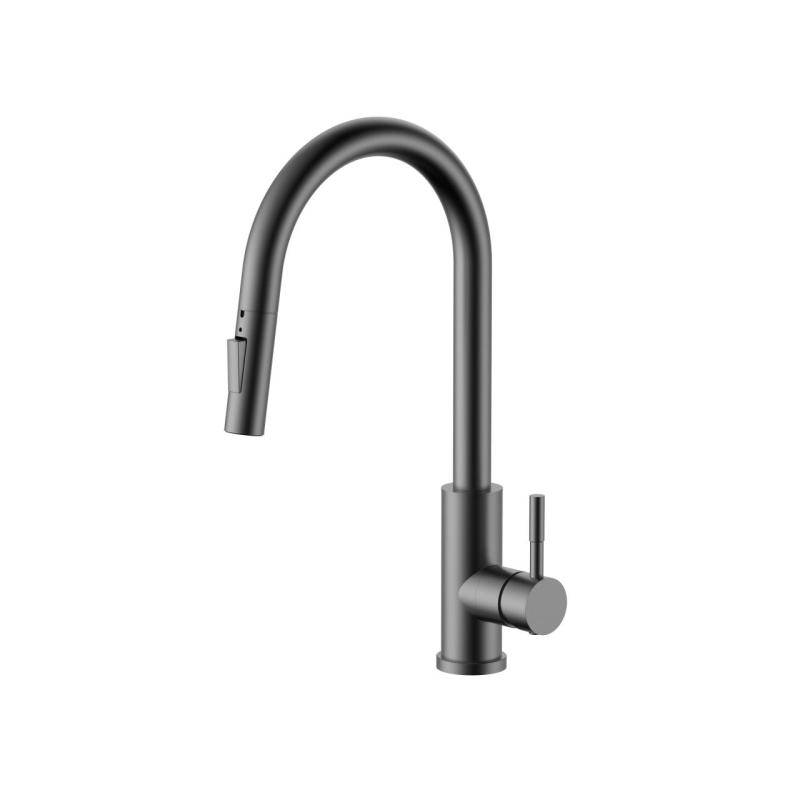 Pure.Sink Elite Steel Stream-S Küchenarmatur PVD Gun Metal mit ausziehbarem Auslauf PS8045-61