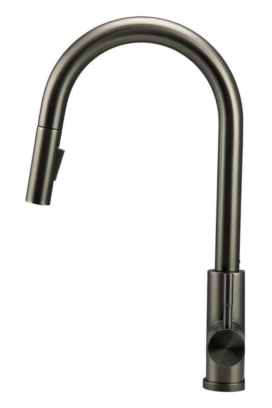 Pure.Sink Elite Steel Stream-S Küchenarmatur PVD Gun Metal mit ausziehbarem Auslauf PS8045-61