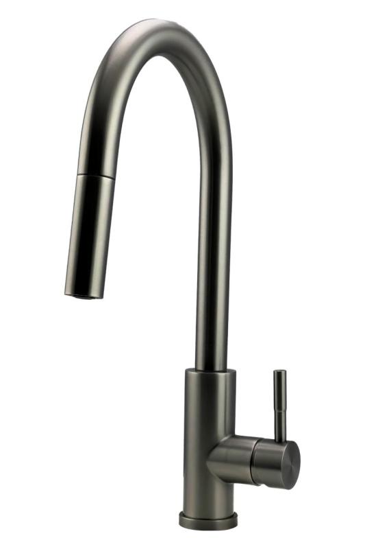Pure.Sink Elite Steel Stream-S Küchenarmatur PVD Gun Metal mit ausziehbarem Auslauf PS8045-61