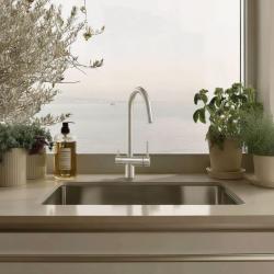 Quadri Leichester Robinet de Cuisine Inox 3-voies avec une connexion supplémentaire pour l'eau filtrée 1208967668
