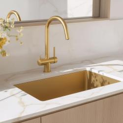Quadri Leichester Mitigeur de Cuisine PVD Or 3 voies avec un raccord supplémentaire pour eau filtrée 1208967669