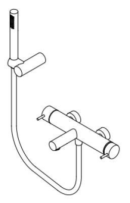 Waterevolution Flow mitigeur de douche à deux voies avec douchette en inox T130NIE