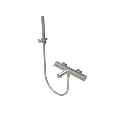 Waterevolution Flow mitigeur thermostatique à deux voies avec douchette en inox RVS T130TNIE