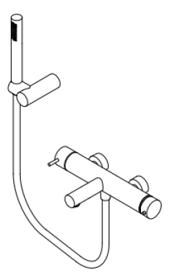 Waterevolution Flow mitigeur thermostatique à deux voies avec douchette Gun Metal T130TNWGM