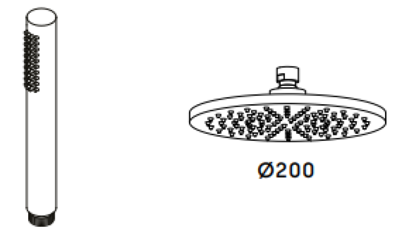 Waterevolution Flow mitigeur de douche trois-voies avec douchette et pommeau de douche Laiton T131NLE