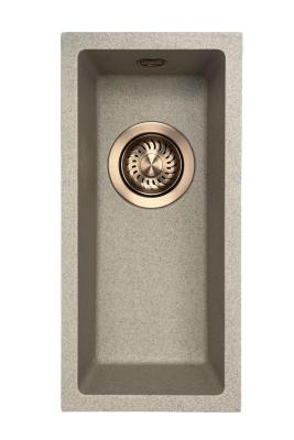 GraniteMy Universal granit beige sable petit évier 17x40 cm à poser sous plan et encastrable avec bouchon en cuivre 1208968004