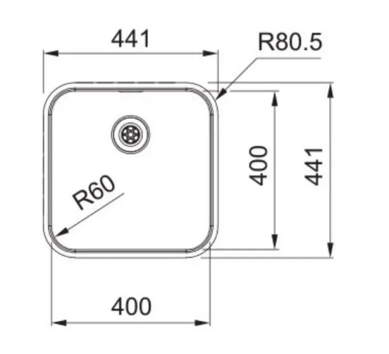 Franke Smart SRX 210.40 Edelstahl Spülbecken 40x40 Flacheinbau - 127.0688.727