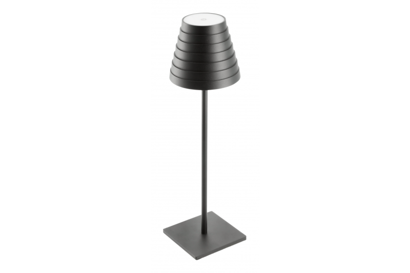 "FIZZI Lampe de table à LED, 2,5W, 200lm, DC 5V, 1A, 4000 K, batterie 4000 mAh, dimmable, noir"