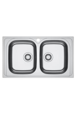 Franke Spark SKX 620-86 Double Évier en Acier Inoxydable avec Trou pour Robinet Encastrable 86x50cm 101.0714.440