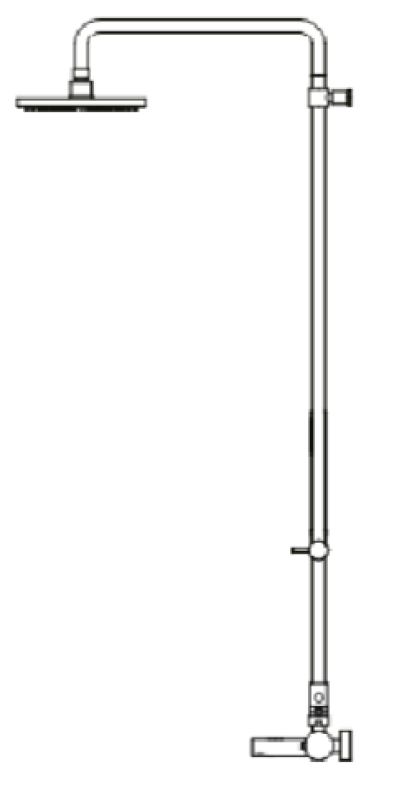 Révolution de l'eau Flow mitigeur thermostatique de douche à trois voies avec douchette à main et douche de tête en cuivre T131TNCPE