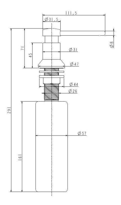 Ausmann Turt Einbau-Seifenspender, nachfüllbar von oben, Kupfer, 1208969604
