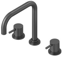 Waterevolution Flow mitigeur de cuisine à 3 trous avec bec pivotant et connexion pour eau filtrée gun metal T152HGME