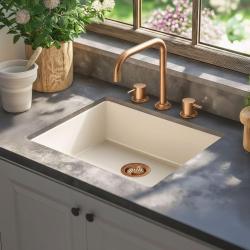 Waterevolution Flow robinet de cuisine à trois trous avec bec pivotant et raccordement pour eau filtrée, cuivre T152HCPE