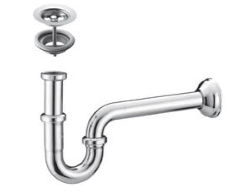 PB Unix P siphon métallique avec bonde 1 1/4 chrome 1208969777
