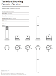 Waterevolution Flow mitigeur d'évier 5 trous en angle avec douchette extractible et connexion pour eau filtrée en inox T154HIE