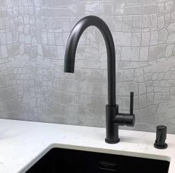 Lorreine Mersey-Black PVD robinet de cuisine entièrement en inox avec bec pivotant noir 1208970032