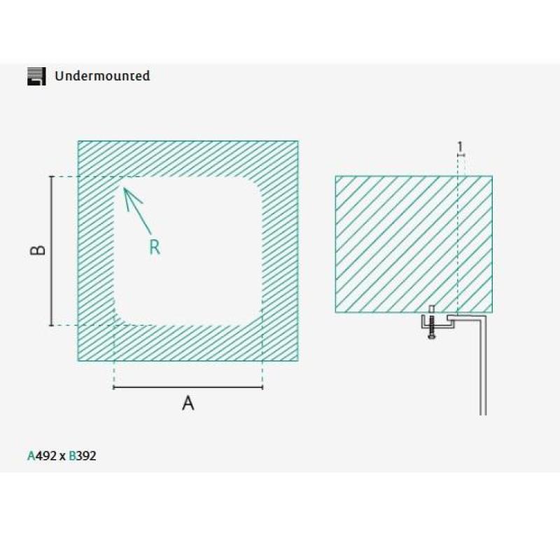Évier Banka IB5040 en inox 50 x 40 cm encastré 1208970037